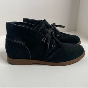 Black Suede Calvin Klein Jeans Chelsea Boots for Women